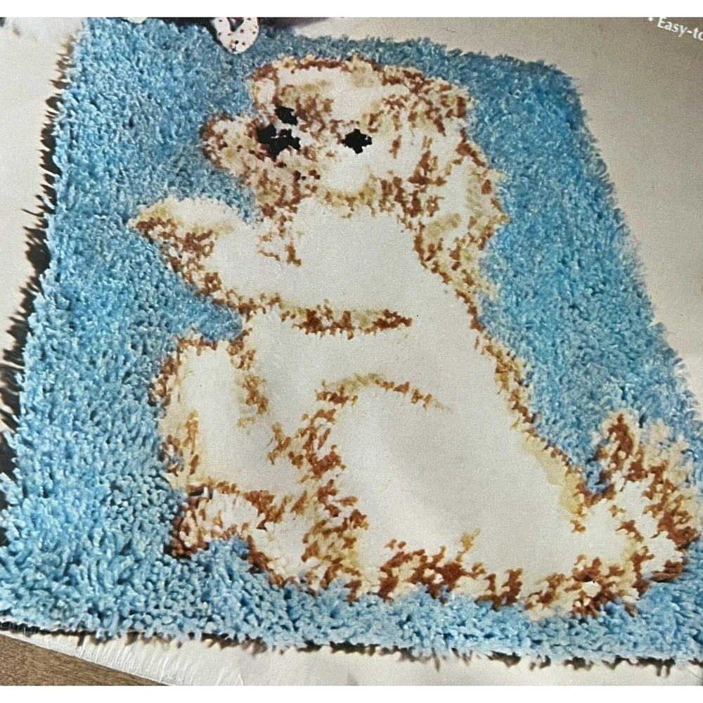 Vintage Latch Hook Rug Kit Fluffy Dog Vogart Hook-It Wall Hanging #432 Brand New